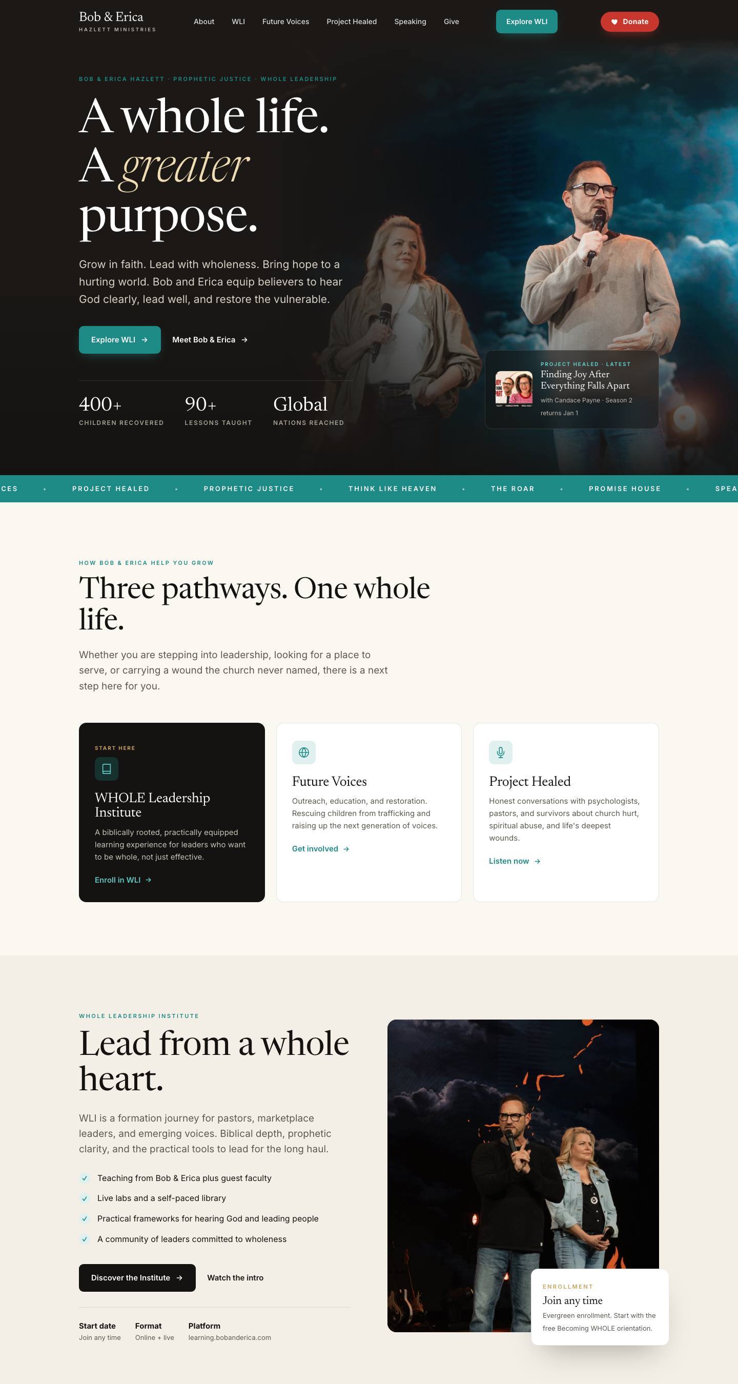 The new Hazlett Ministries homepage